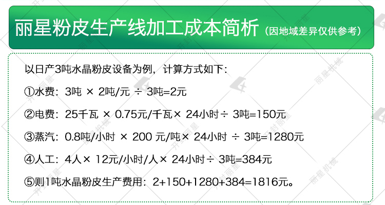 水晶粉皮生产线成本 水晶粉皮生产线成本